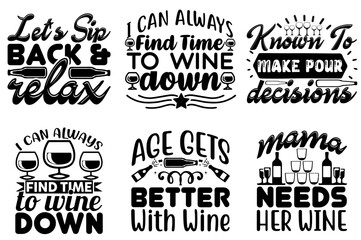 Fototapeta premium Vibrant Wine Invitation, Typography Bundle Vector Illustration for Printable, Advertisement, Packaging