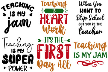 Minimal School Typographic Emblems, Calligraphic Lettering Set Vector Illustration for Gift Card, Advertising, Poster