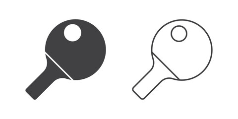 Ping pong icon in flat style. Racket and ball vector illustration on isolated background. Table tennis sign business concept.