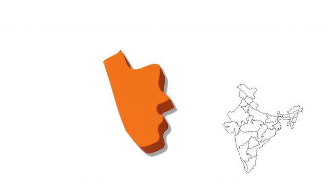 India Map Showing Goa State in Detail