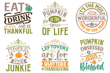 Simple Fall Phrases, Calligraphic Lettering Pack Vector Illustration for Sticker, Announcement, Icon
