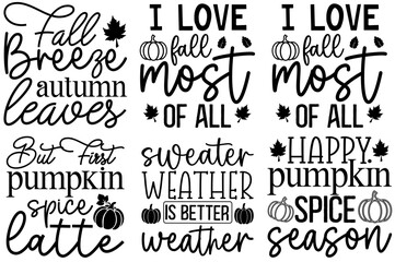 Obraz premium Creative Fall Calligraphy, Hand Lettering Collection Vector Illustration for Bookmark, Infographic, Poster