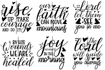 Vibrant Christian Labels And Badges, Calligraphic Lettering Bundle Vector Illustration for Logo, Brochure, Flyer