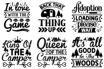 Fototapeta premium Elegant Camping Inscriptions, Invitation Collection Vector Illustration for Flyer, Gift Card, Advertising