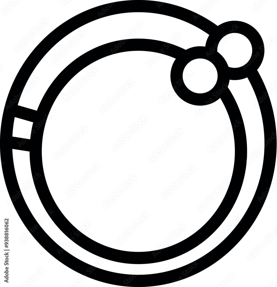 Poster simple minimalist round frame featuring two small circles on its top right corner