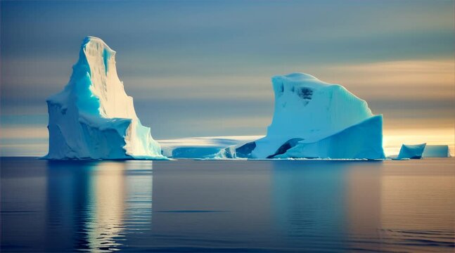 Iceberg flottant sur l'eau.