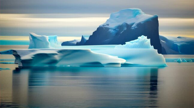 Iceberg flottant sur l'eau.
