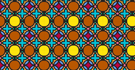 Abstract seamless colorful paisley flower bunch pattern