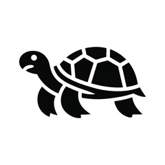 Turtle black silhouette vector with white background.