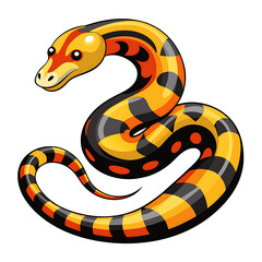 Naklejka premium Boa and Cobra on White Background - Vector Illustration