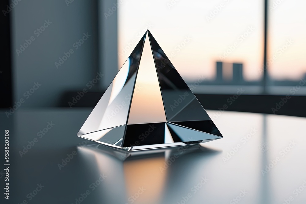 Poster elegant light prism with soft edge blur on a sharp surface