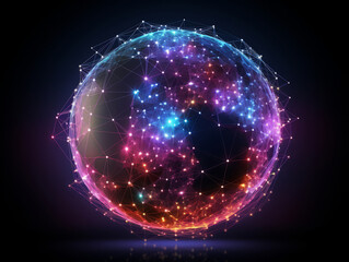 Obraz premium Fantastic Globe Network Iconography