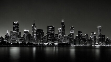 beautiful urban building landscape photo with black and white theme made by AI generative