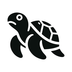 Turtle black silhouette vector with white background.