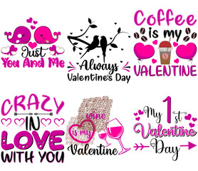 Minimal Valentines Day Labels And Badges, Calligraphy Collection Vector Illustration for Sticker, Motion Graphics, Holiday Cards