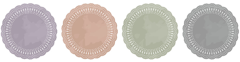 水彩風レース生地セット2_シック系