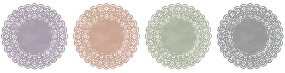 水彩風レース生地セット3_シック系