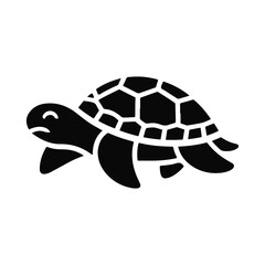 Turtle black silhouette vector with white background.