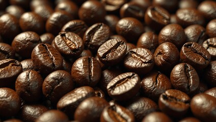 Fototapeta premium photo of brown coffee beans made by AI generative