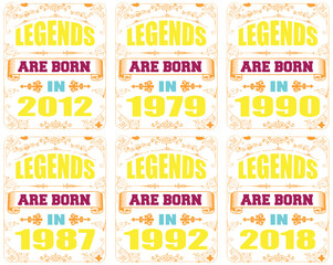 Colourful Legends Typography, Labels And Badges Set Vector Illustration for Logo, Magazine, Presentation