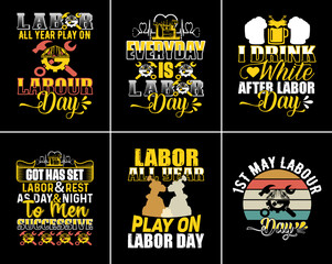 Creative Labor Day Labels And Badges, Hand Lettering Collection Vector Illustration for Flyer, Printing Press, Gift Card
