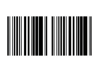 Two black and white barcode icons are isolated on a white background. The barcodes are parallel to each other and separated by a small space