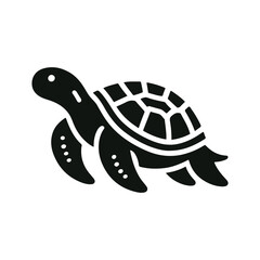 Turtle black silhouette vector with white background.