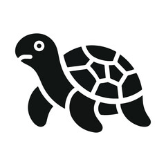 Turtle black silhouette vector with white background.