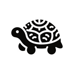 Turtle black silhouette vector with white background.