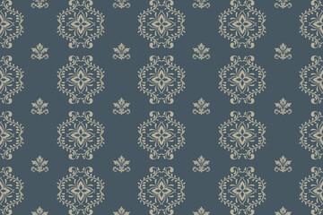 Tribal seamless ethnic pattern. Oriental flora, textile,Damask pattern embroidery, Indian pattern aztec geometric art background. Art ornament print design for carpet,cover wallpaper,wrapping,fabric