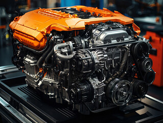 Fototapeta premium Unbelievable Rise car engine unit Fly engine