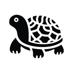 Turtle black silhouette vector with white background.