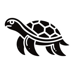 Turtle black silhouette vector with white background.