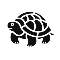 Turtle black silhouette vector with white background.