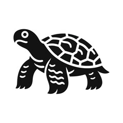 Turtle black silhouette vector with white background.