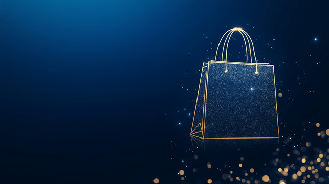 Shopping bag, dark blue background, shopper, paper bag, e-commerce