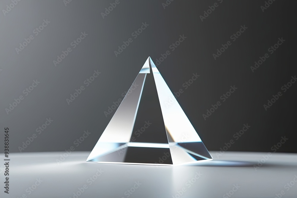 Poster sophisticated light prism with soft edge blur on smooth surface