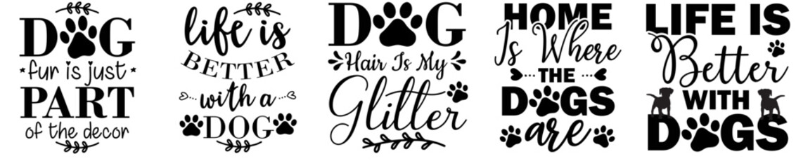 Decorative Dog Quotes, Invitation Pack Vector Illustration for Sticker, Motion Graphics, Vouchers