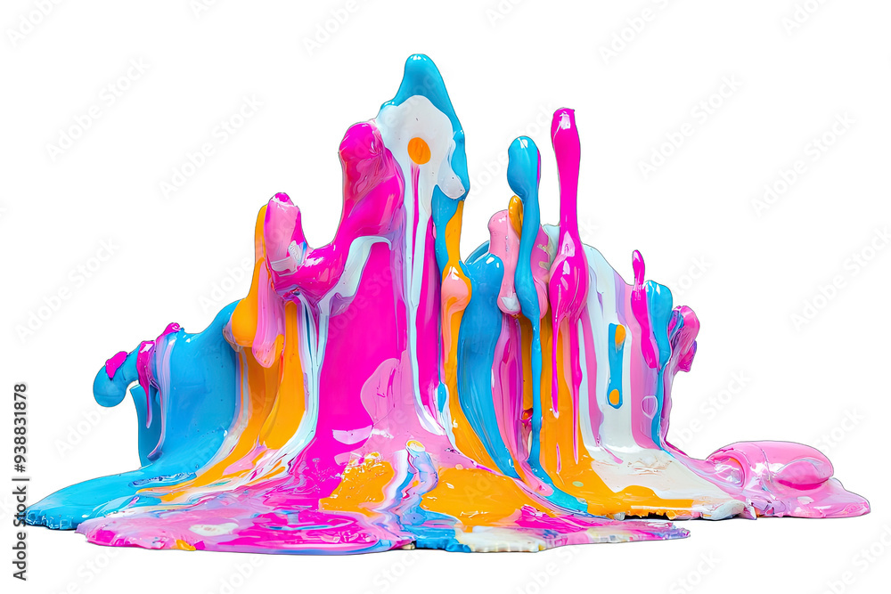 Poster a vibrant splash of colorful paint creating an eye-catching abstract design, perfect for creative pr