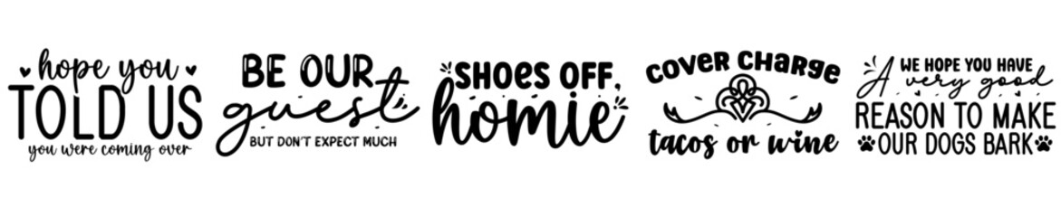 Elegant Doormat Calligraphy, Quotes Collection Vector Illustration for Icon, Advertising, Magazine