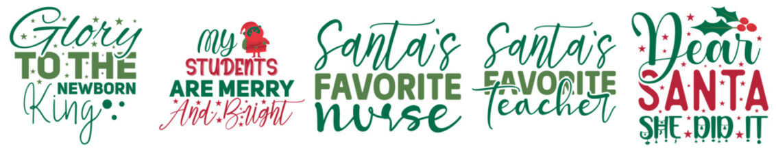 Minimalist Christmas Labels And Badges, Typographic Emblems Bundle Vector Illustration for Presentation, Icon, Packaging