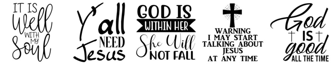 Cute Christian Calligraphy, Labels And Badges Pack Vector Illustration for Gift Card, Book Cover, Magazine