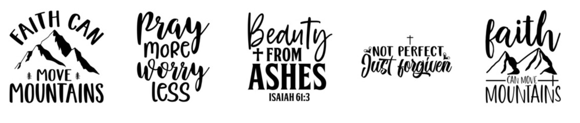 Elegant Christian Calligraphy, Typography Pack Vector Illustration for Decal, Wrapping Paper, Vouchers