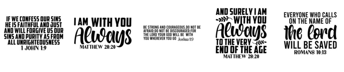 Cute Bible Verse Phrases, Typographic Emblems Pack Vector Illustration for Infographic, Motion Graphics, Packaging