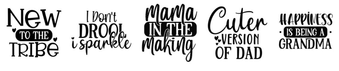 Simple Baby Invitation, Quotes Set Vector Illustration for Logo, Decal, Packaging