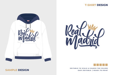 madrid lettering art sweater design