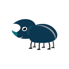 Cute Rhino Beetle Insect Cartoon, can be used for educational presentations, stickers, prints and clipart.