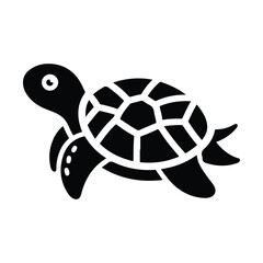 Turtle black silhouette vector with white background.