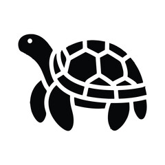 Turtle black silhouette vector with white background.