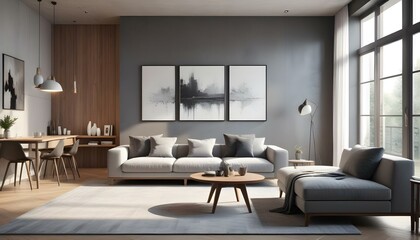 Photo modern style interior room 3d illustration